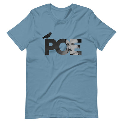 Men's Edgar Allan Poe t-shirt - Steel Blue Front
