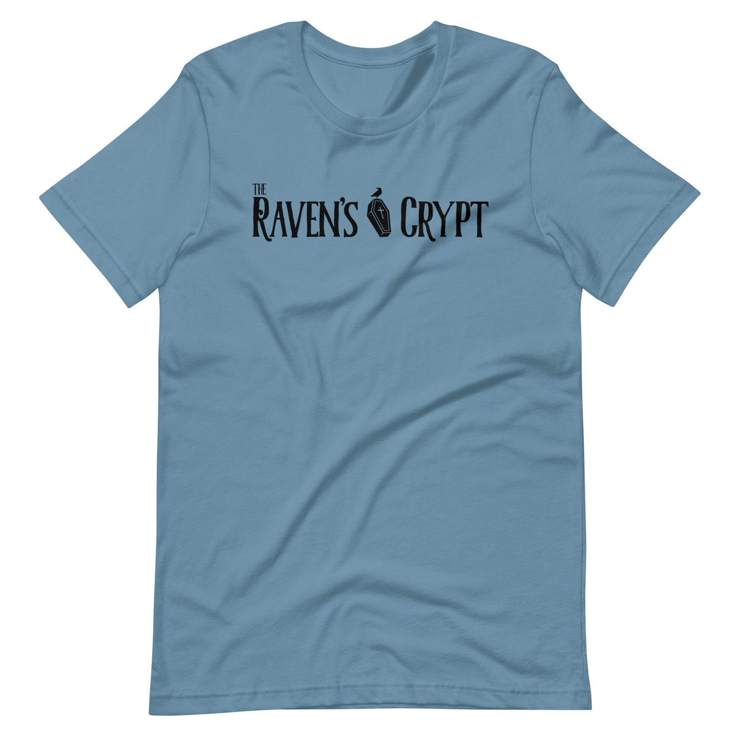 The Raven's Crypt Black Logo - Unisex t-shirt - Steel Blue Front