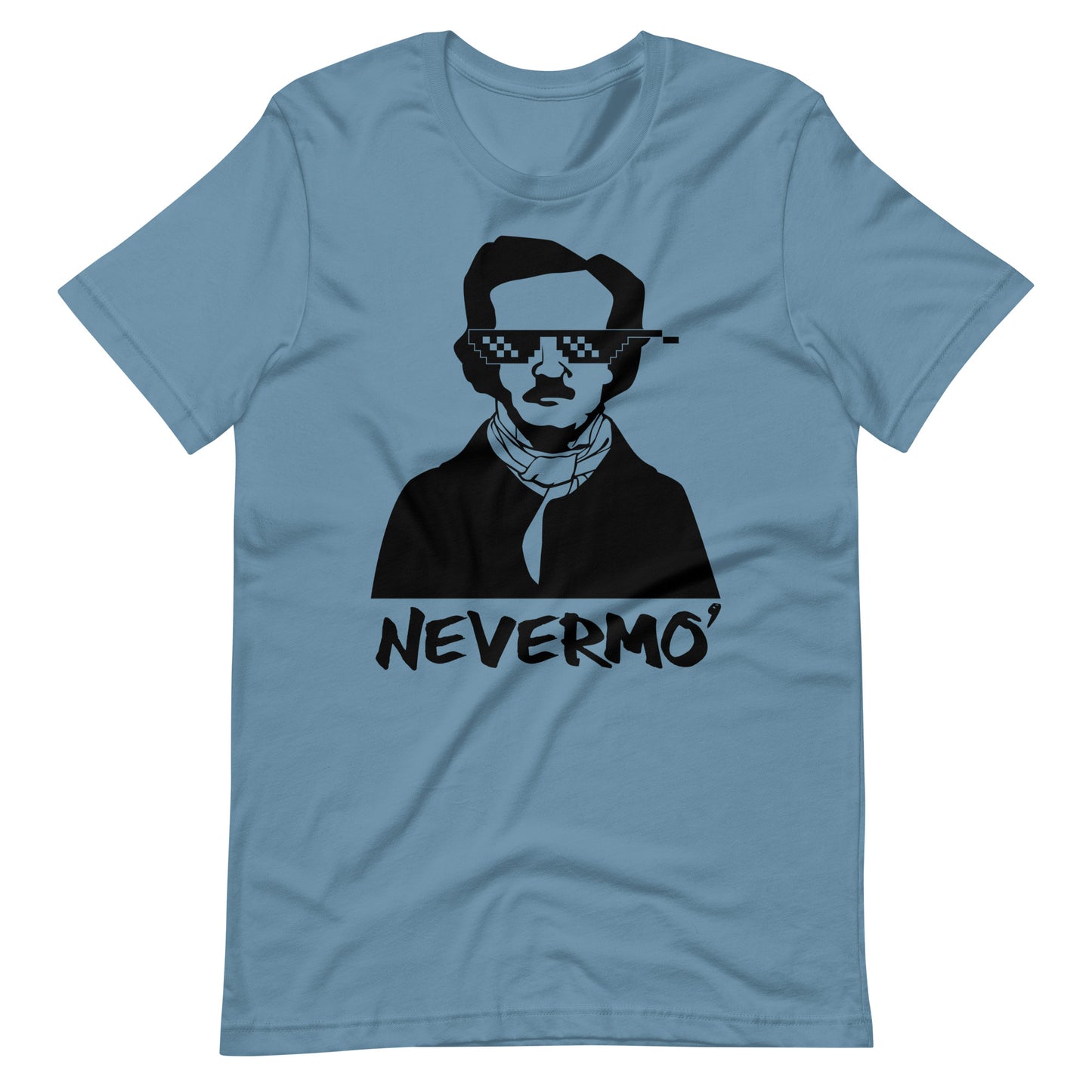 Women's Edgar Allan Poe "Nevermo" t-shirt - Steel Blue Front