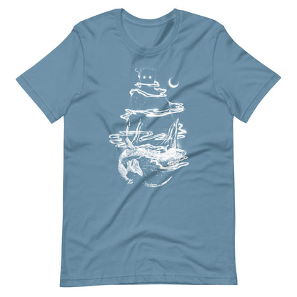 Toxic Fumes White - Men's t-shirt - Steel Blue Front