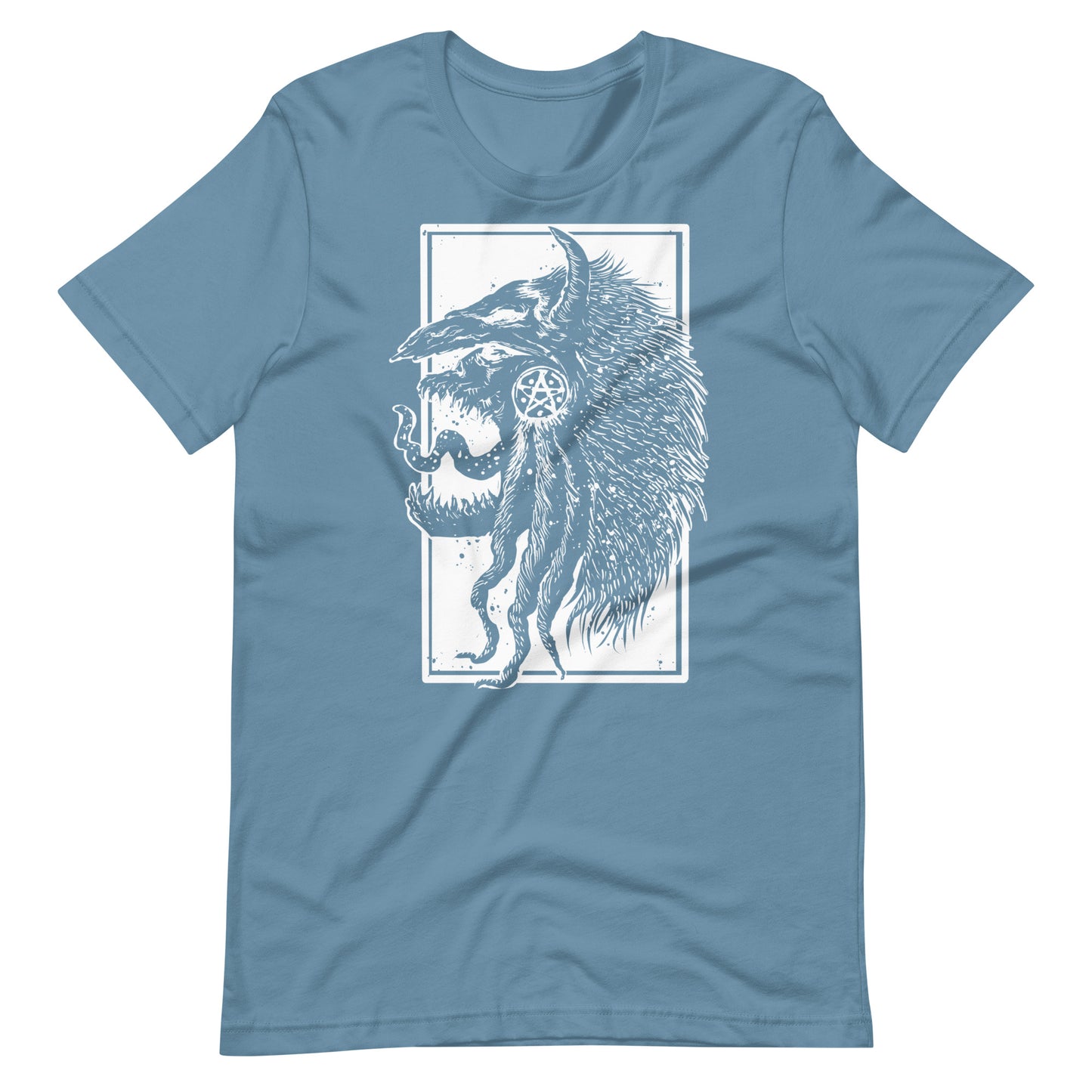 Tribe Monster White - Men's t-shirt - Steel Blue Front