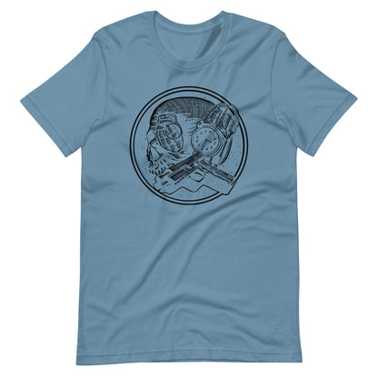 Boom as Hell Black - Men's t-shirt - Steel Blue Front