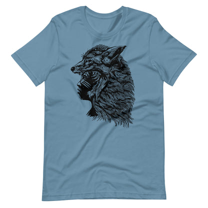 Fox Girl Black - Men's t-shirt - Steel Blue Front