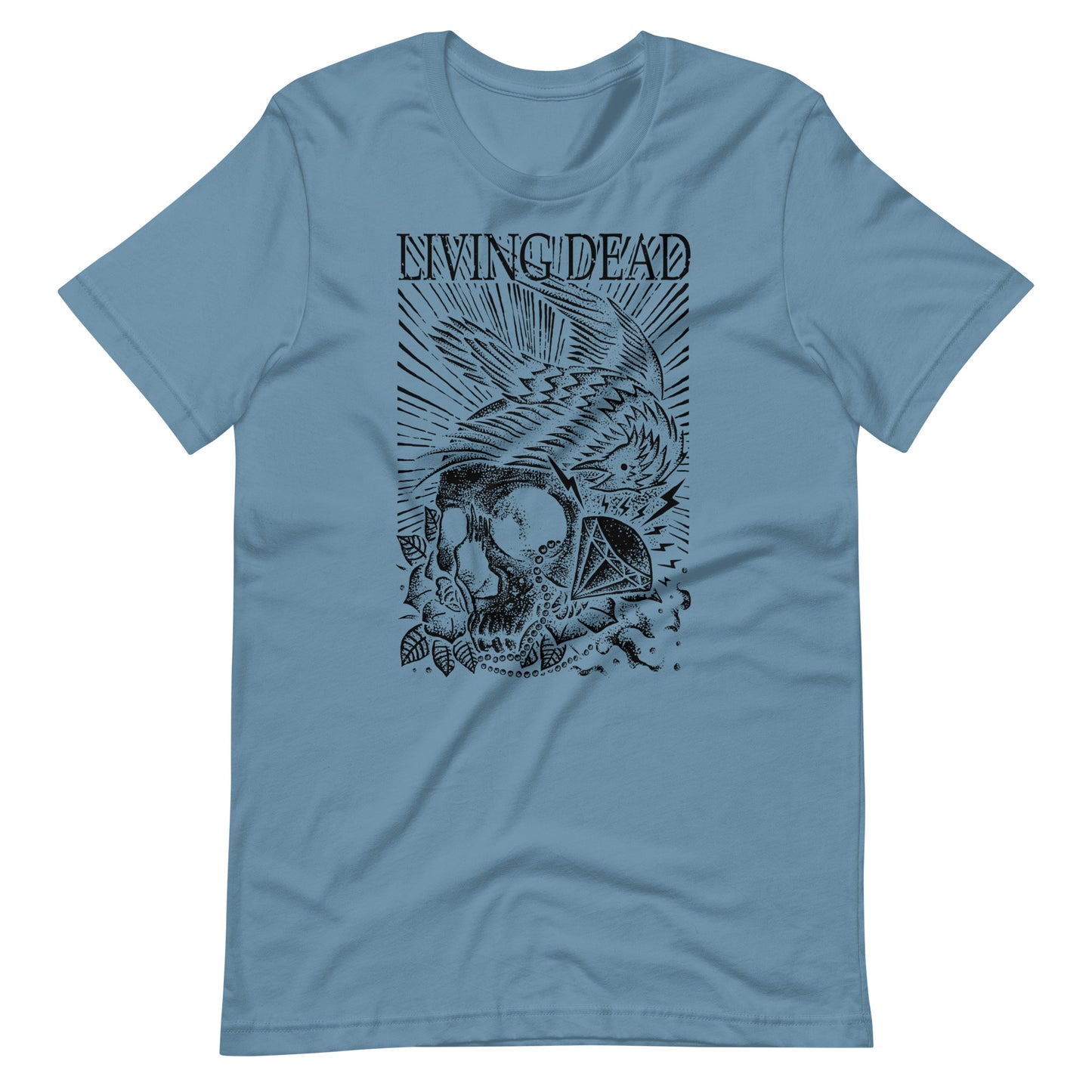 Living Dead Diamond Black - Men's t-shirt - Steel Blue Front
