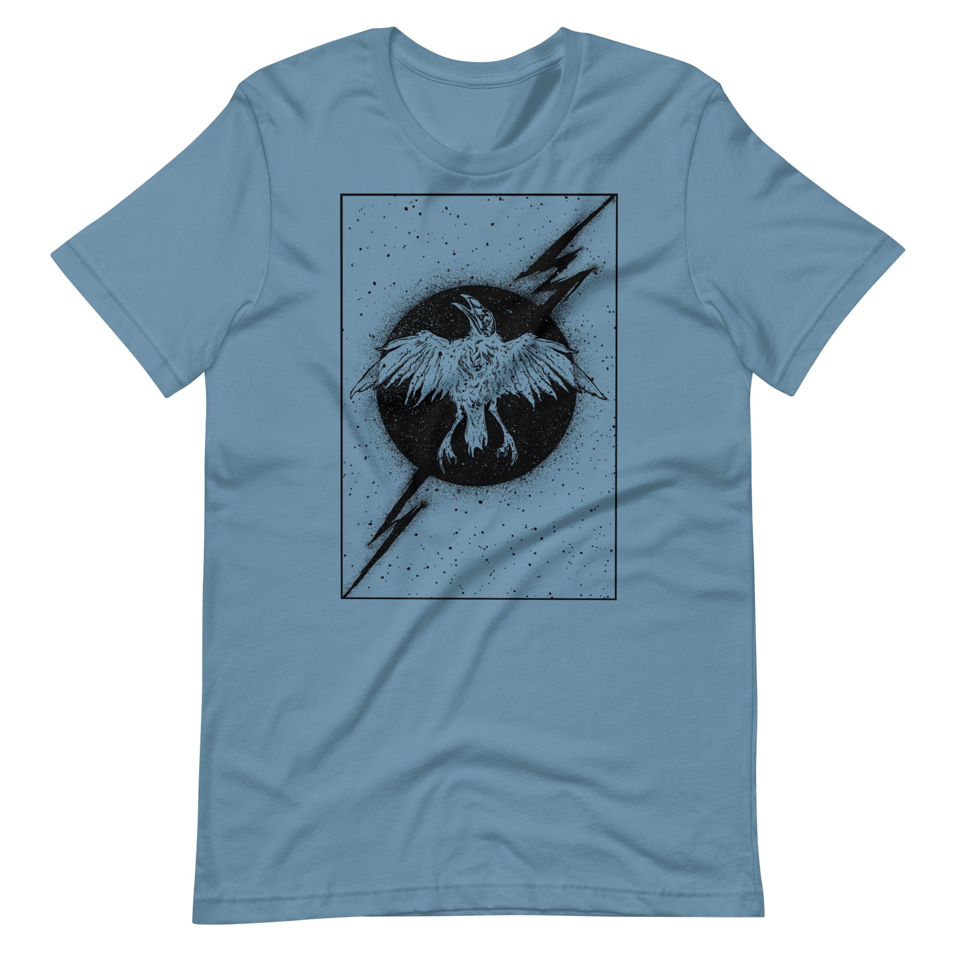 Night Thunder Black - Men's t-shirt - Steel Blue Front