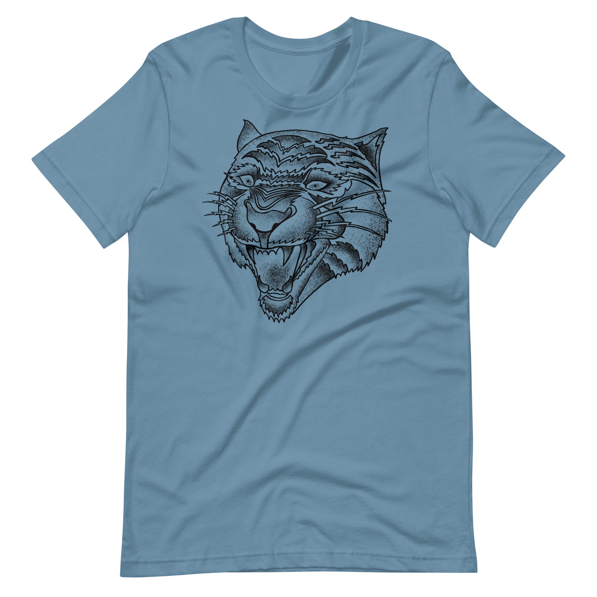Panther Black - Men's t-shirt - Steel Blue Front