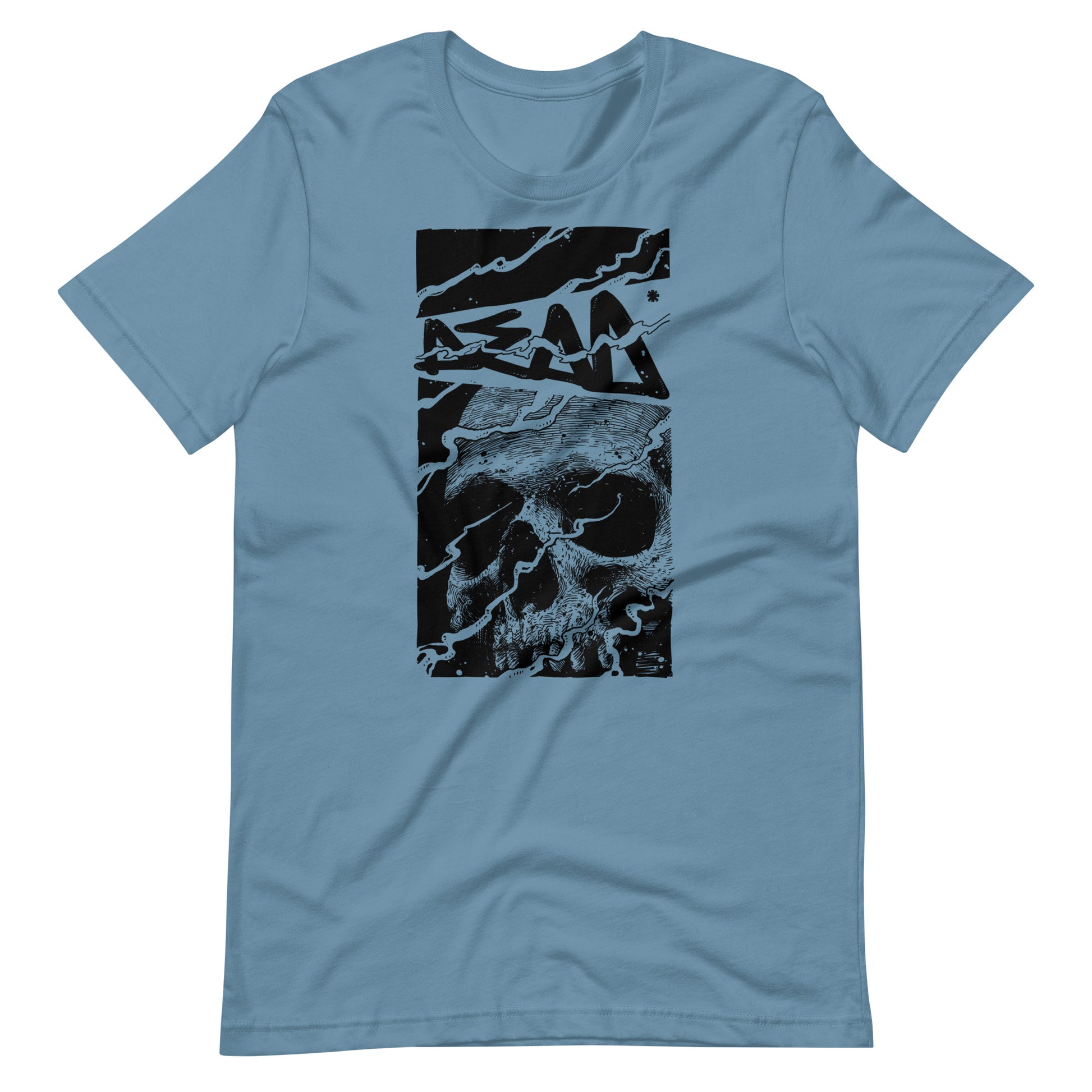 Skull Dead Black - Men's t-shirt - Steel Blue Front
