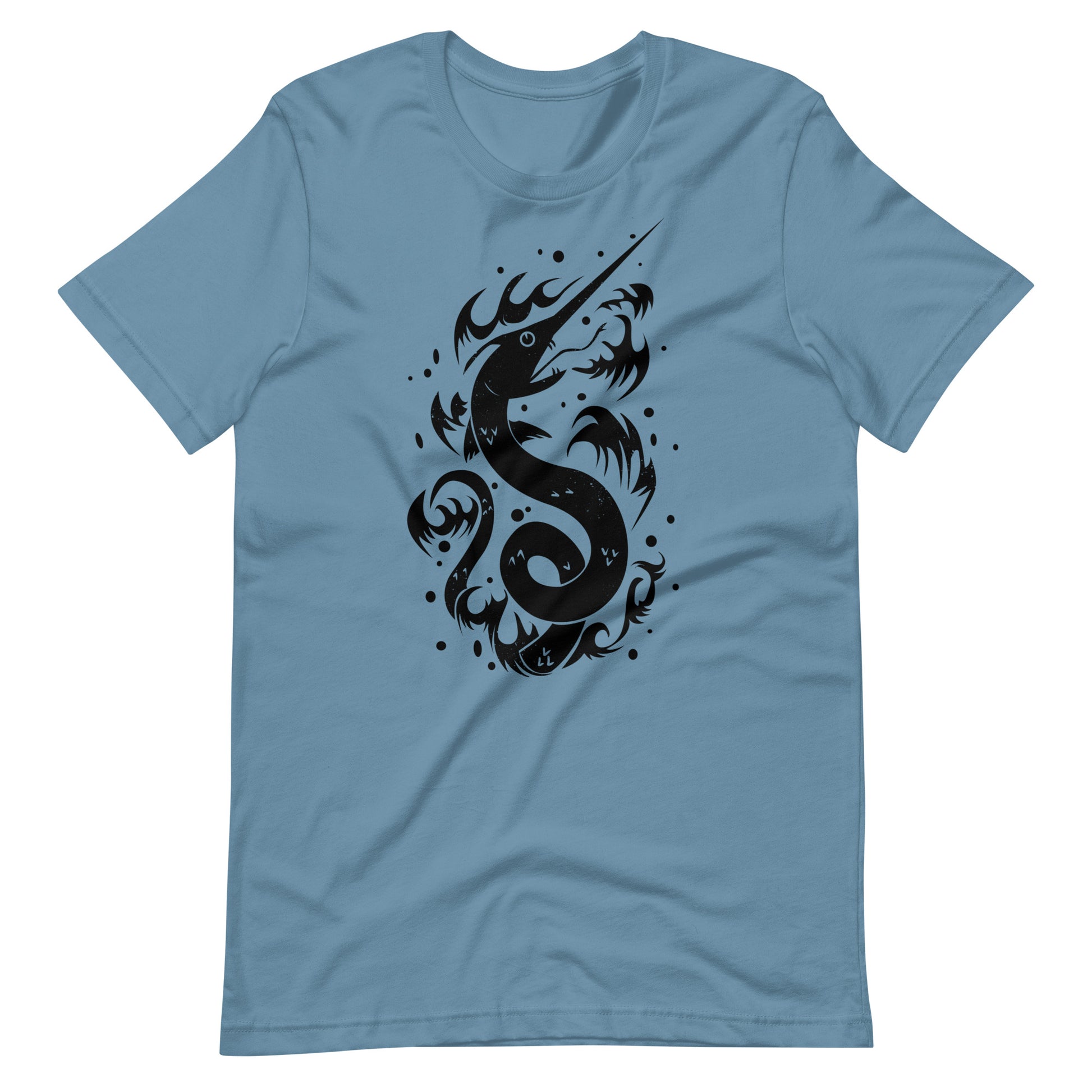 Snake Swordfish Black - Men's t-shirt - Steel Blue Front