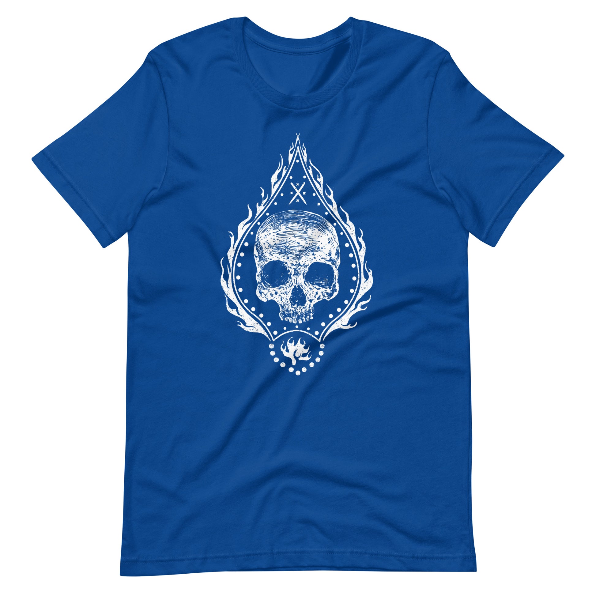 Fire Skull White - Men's t-shirt - True Royal Front