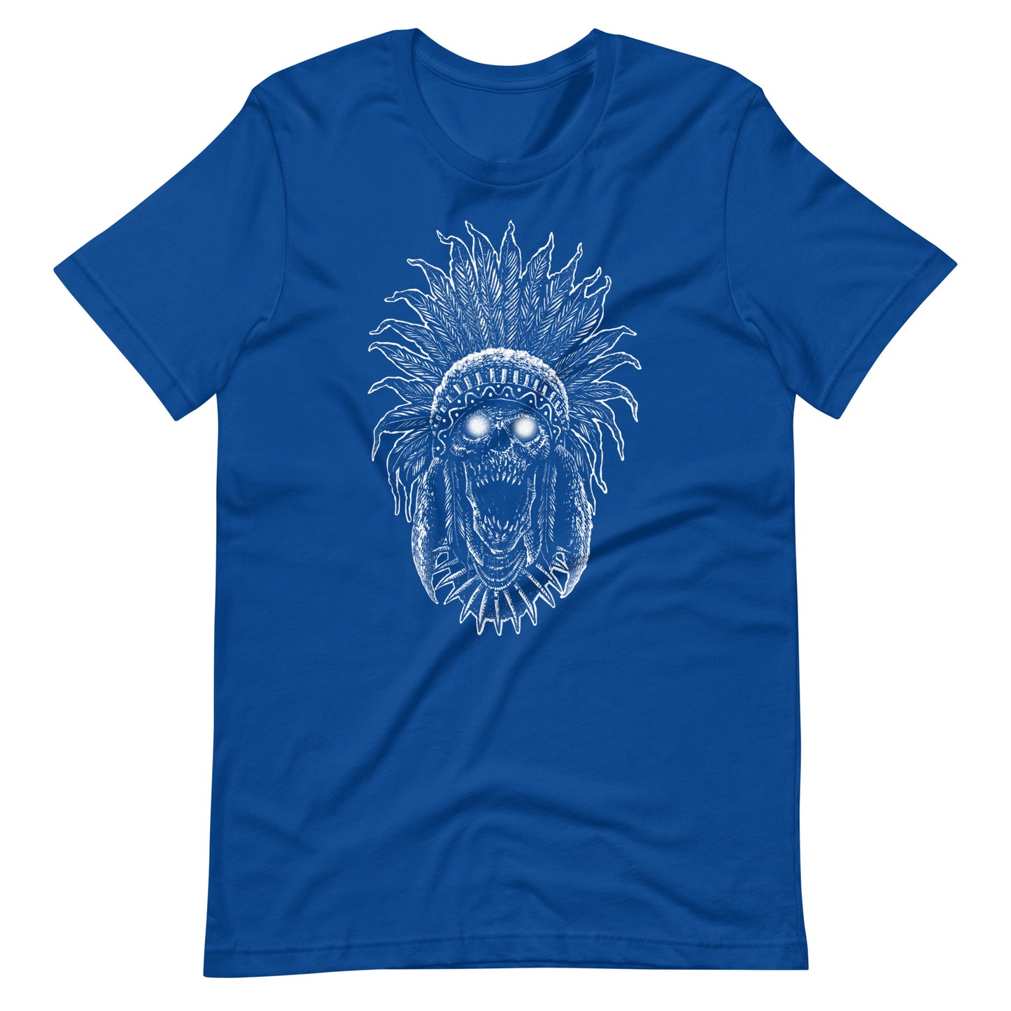 Tribe Skull White - Unisex t-shirt - True Royal Front