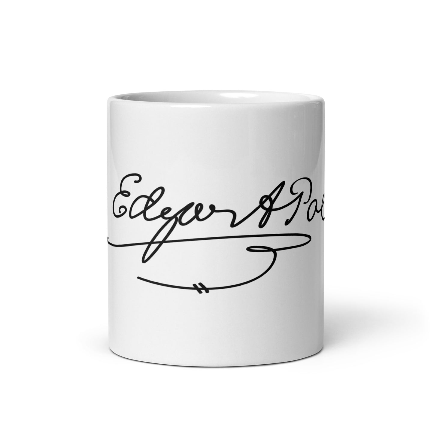 Edgar Allan Poe Signature White glossy mug - 11oz Front