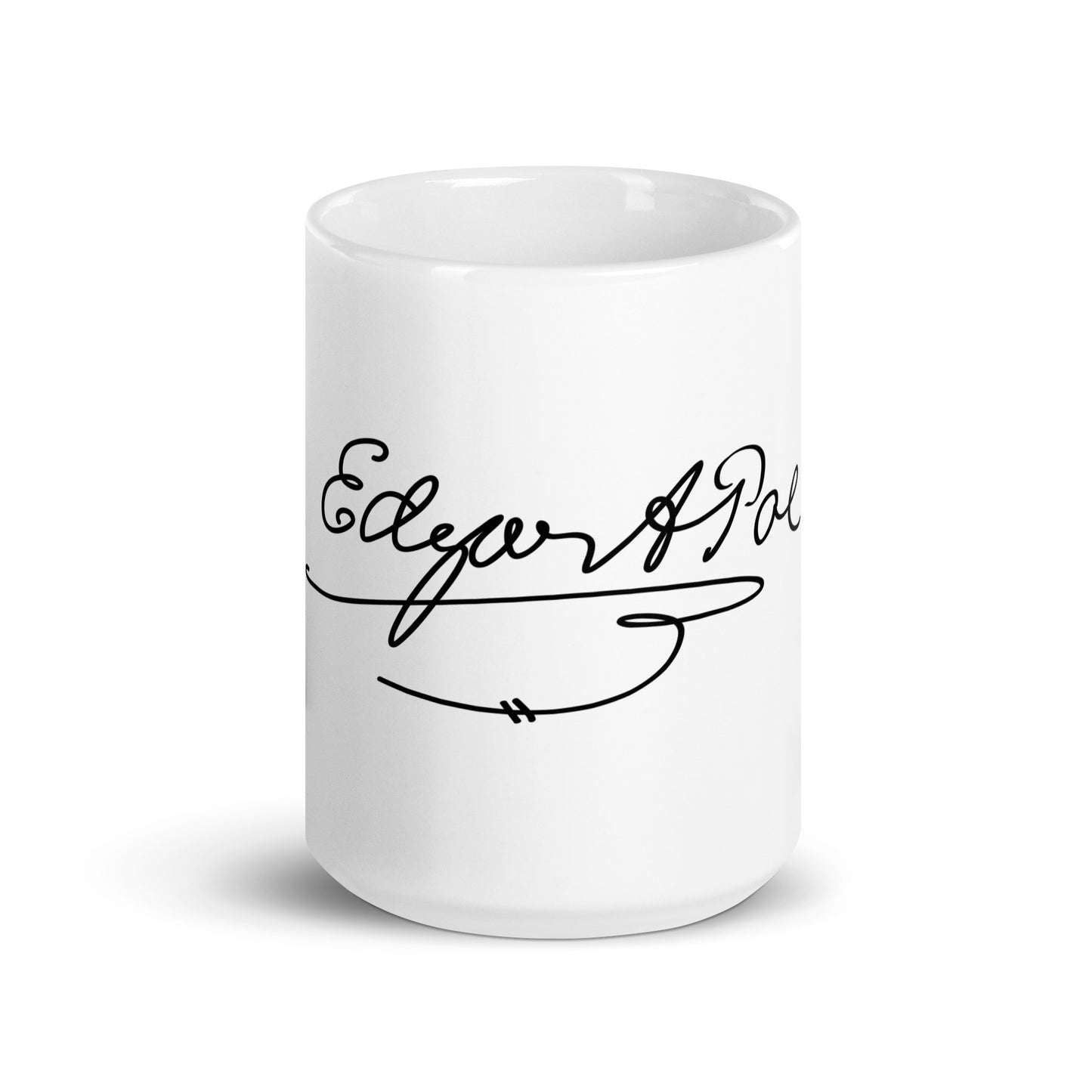 Edgar Allan Poe Signature White glossy mug - 15oz Front