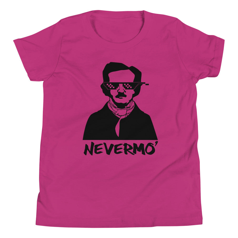Kids' Edgar Allan Poe "Nevermo" Youth T-Shirt - Classic Comfort for Little Poe Fans - Berry Front