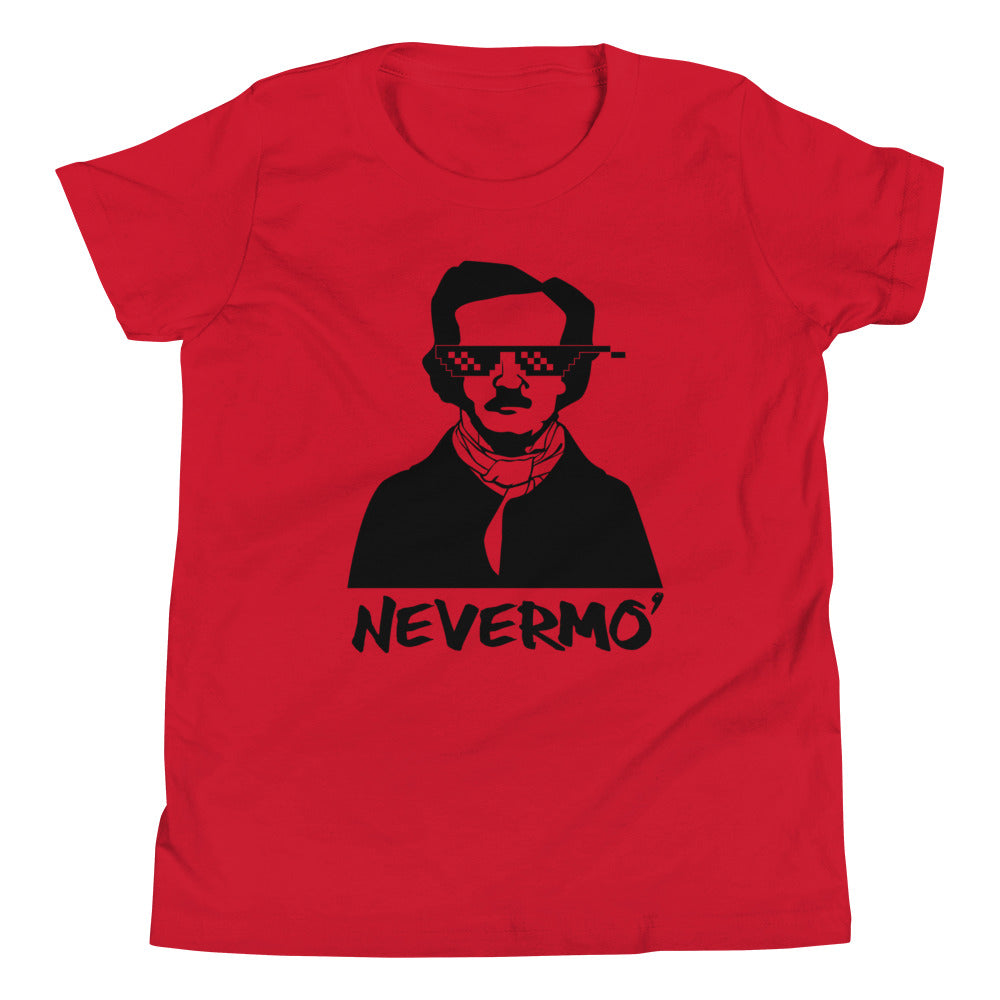 Kids' Edgar Allan Poe "Nevermo" Youth T-Shirt - Classic Comfort for Little Poe Fans - Red Front