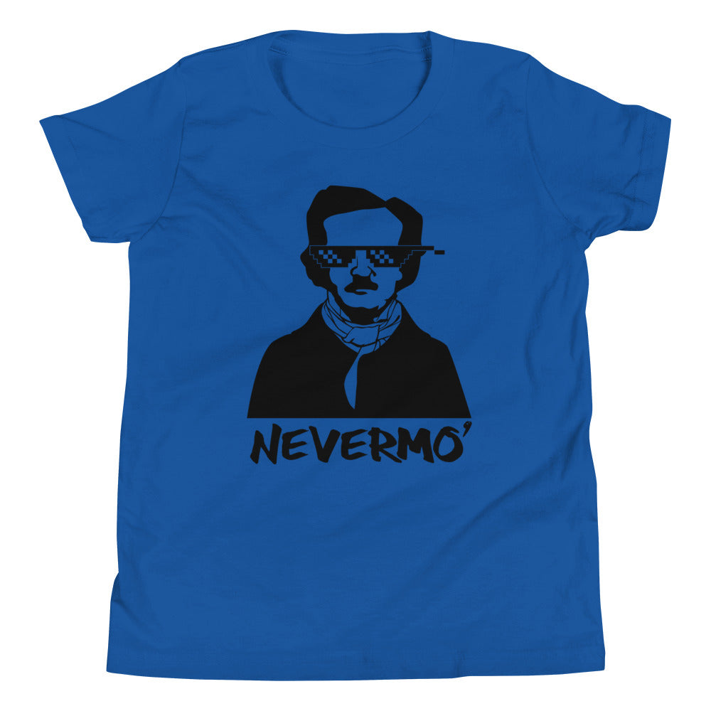 Kids' Edgar Allan Poe "Nevermo" Youth T-Shirt - Classic Comfort for Little Poe Fans - True Royal Front